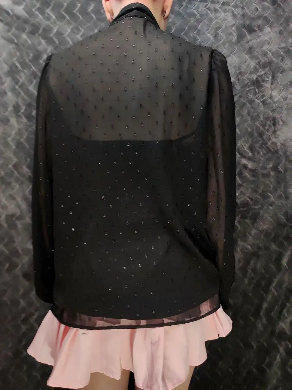 Стильная прозрачная блузка с бантом на воротнике, размер 46 (М) - Блузки (Одежда) в Тольятти