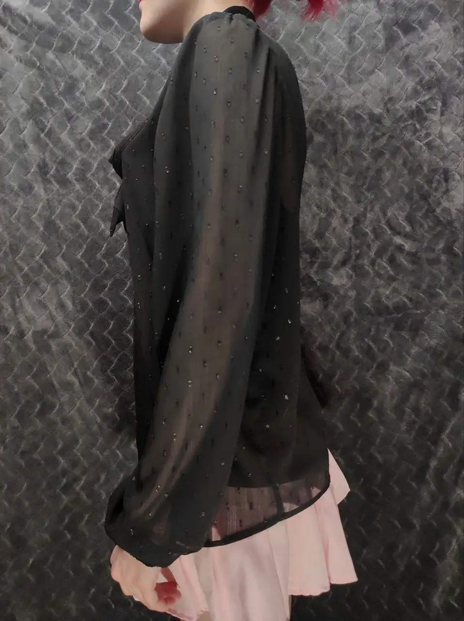 Стильная прозрачная блузка с бантом на воротнике, размер 46 (М) - Блузки (Одежда) в Тольятти