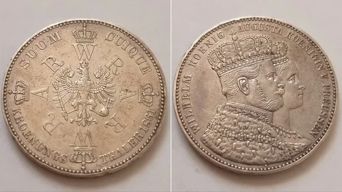 Старая серебряная монета Пруссии 1 талер 1861 года "Свадебный" - Нумизматика в Ростов-на-Дону