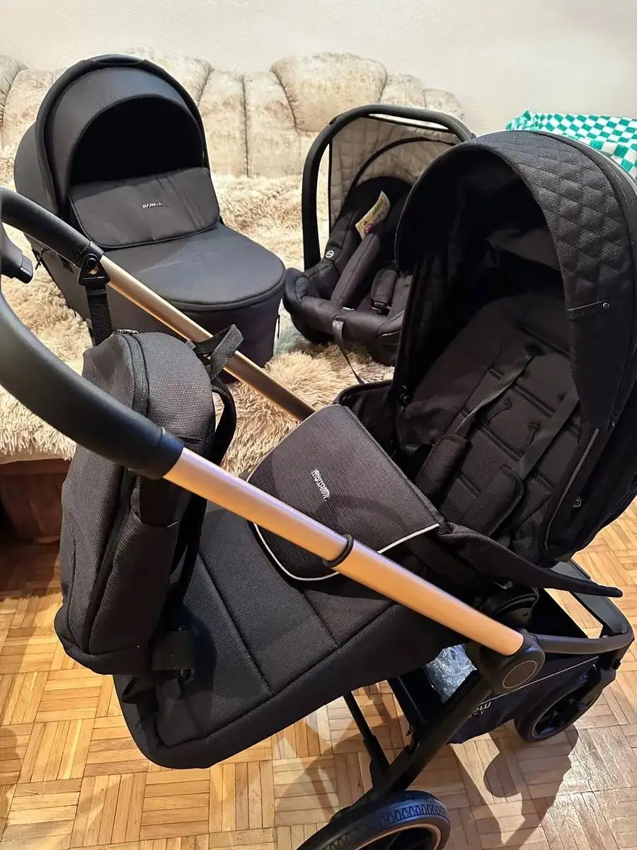 Коляска 3 в 1 MowBaby Zoom PU RA087 Silver Black - Коляски (Товары для детей) в Тольятти