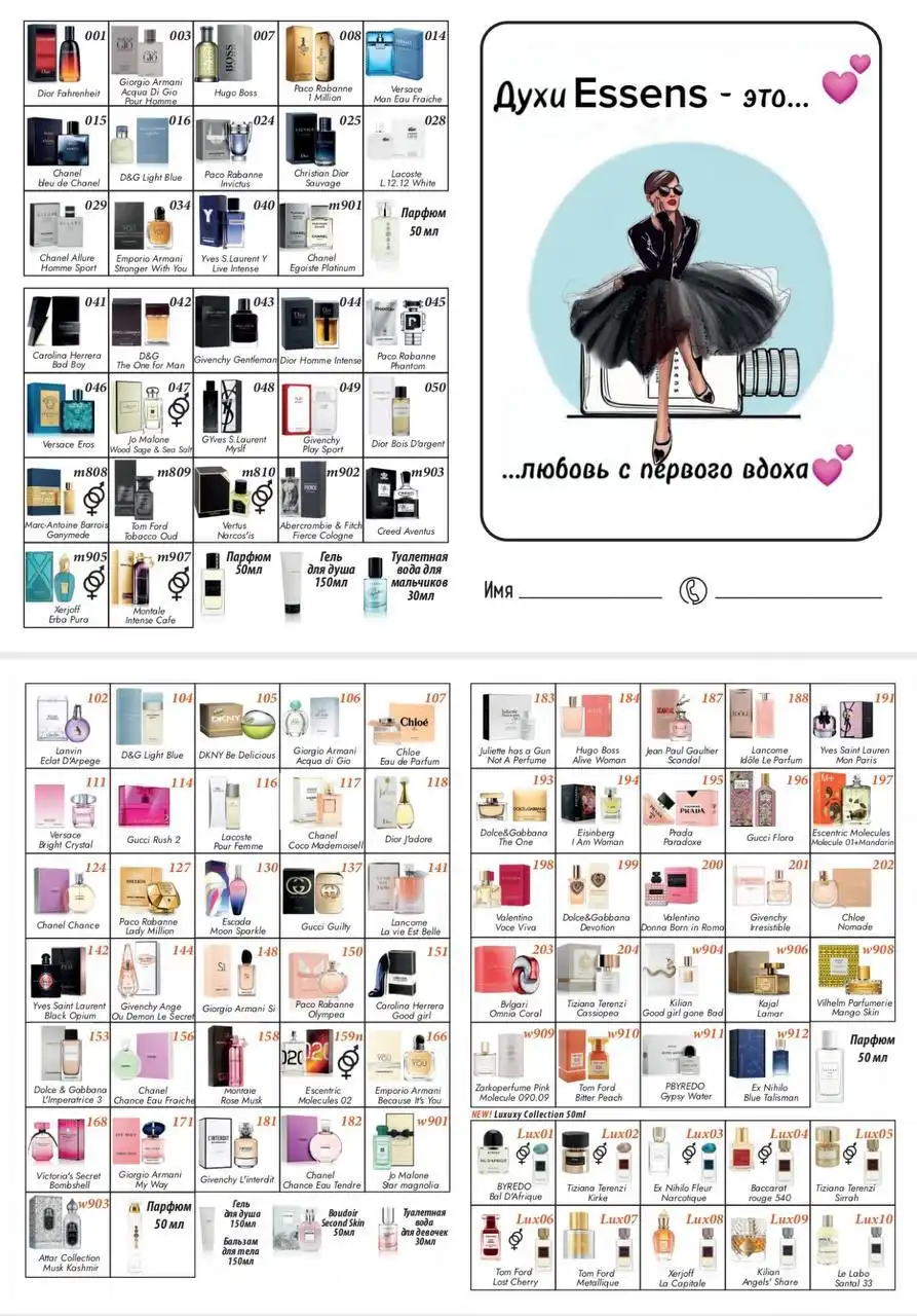 Ароматы по мотивам известных брендов Essens - Парфюмерия (Барахолка) в Ульяновск