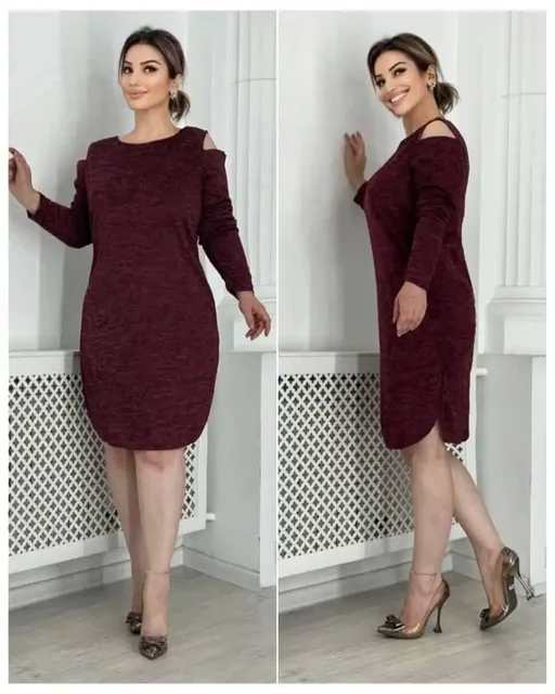 Женское платье размер 52/54 цвет бордо из ангоры - Ткани в Ульяновск