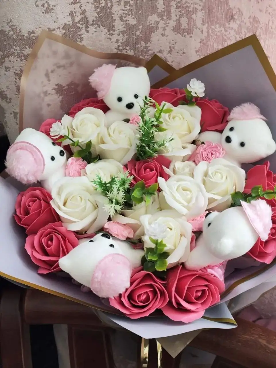 Букет из мыльных роз и пеных Мишек - Подарки (Барахолка) в Ульяновск