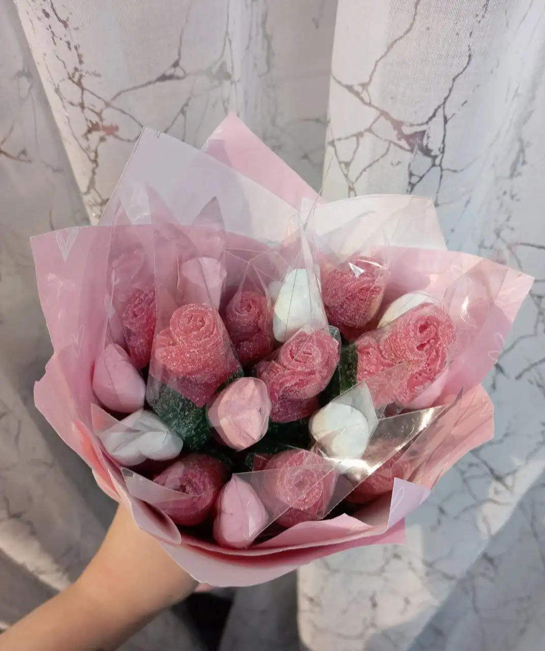 Букеты из мармелада и маршмеллоу