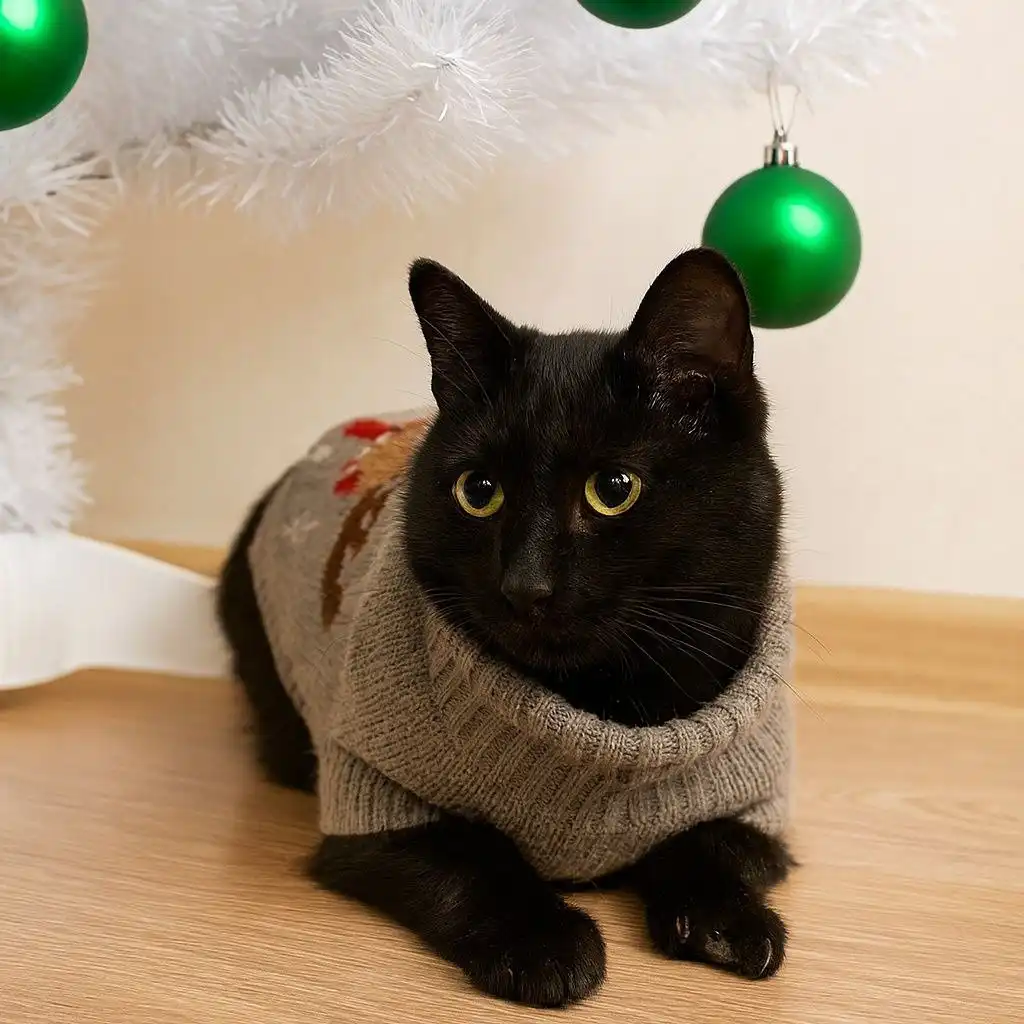 Элегантная стерилизованная кошечка с угольно-черной шубкой - Кошки (Животные) в Чита