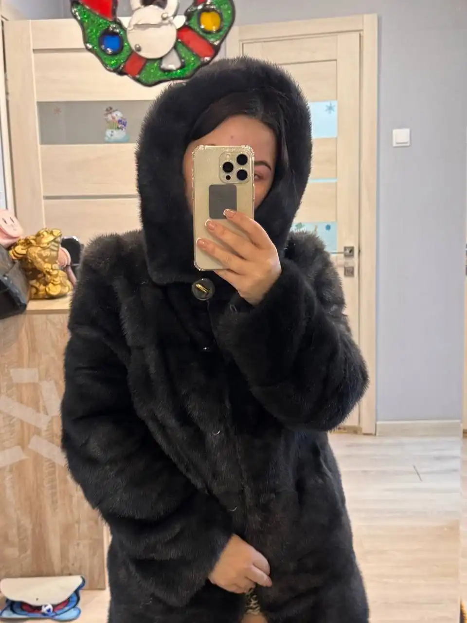 Норковая шуба серая размер 42/44