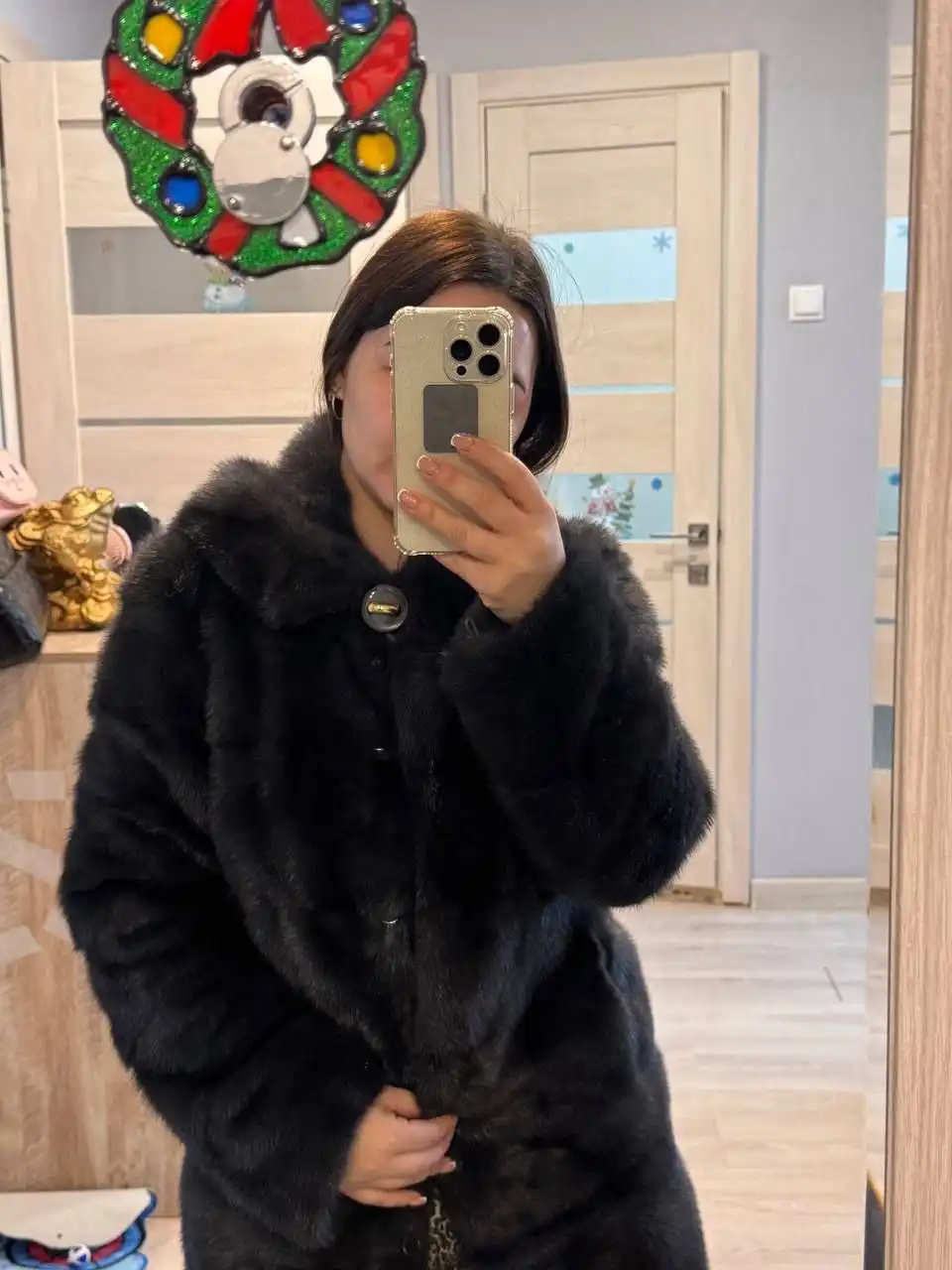 Норковая шуба серая размер 42/44