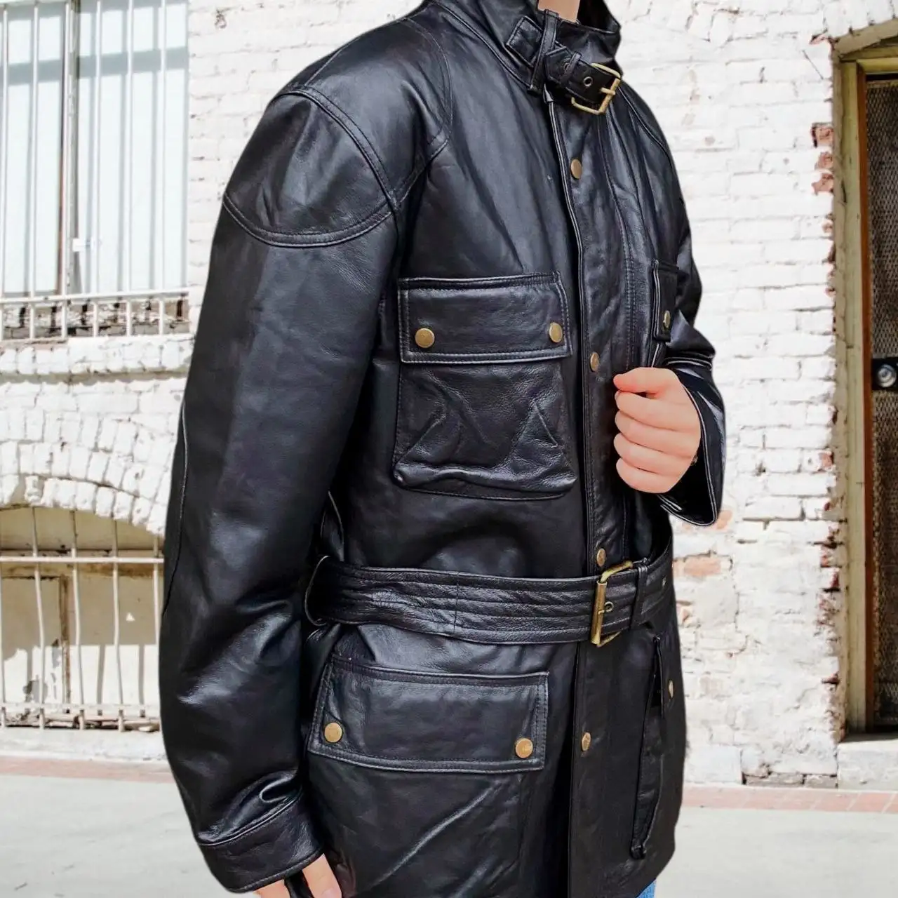 Куртка кожаная милитари стиль - Верхняя одежда (Одежда) в Чита