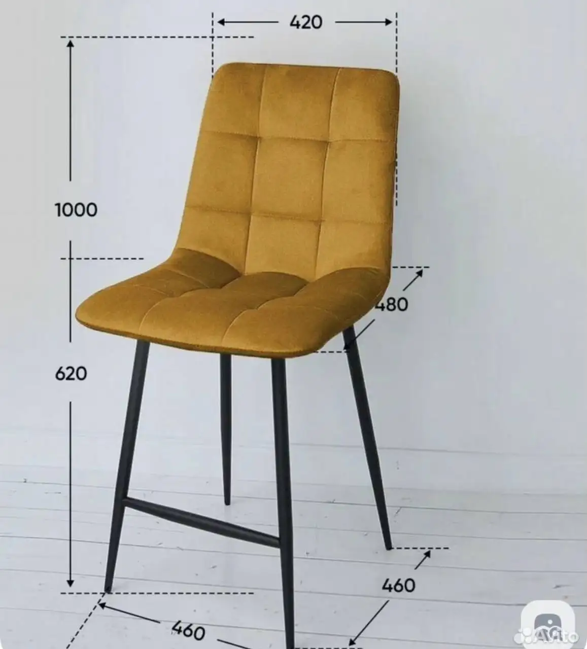 Стул антивандальный велюр цвет охра - Мебель (Барахолка) в Чита