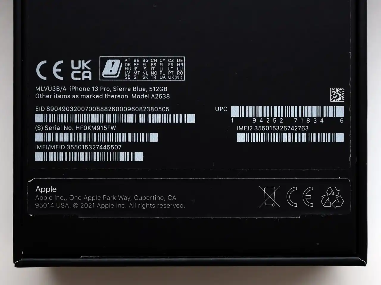 Apple iPhone 13 Pro 512 Gb Sierra Blue