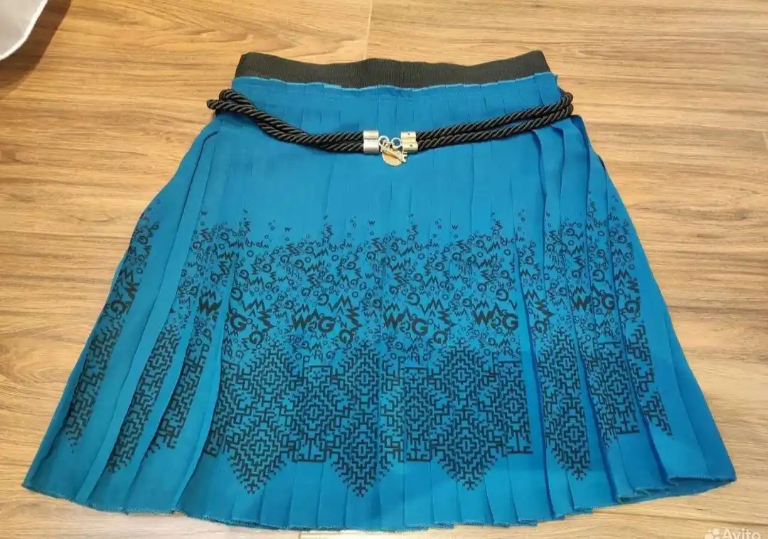 Плиссированная юбка со съемным поясом