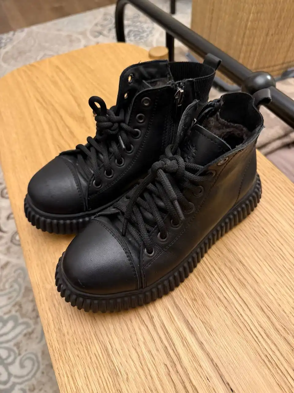 Зимние полуботинки из натуральной кожи