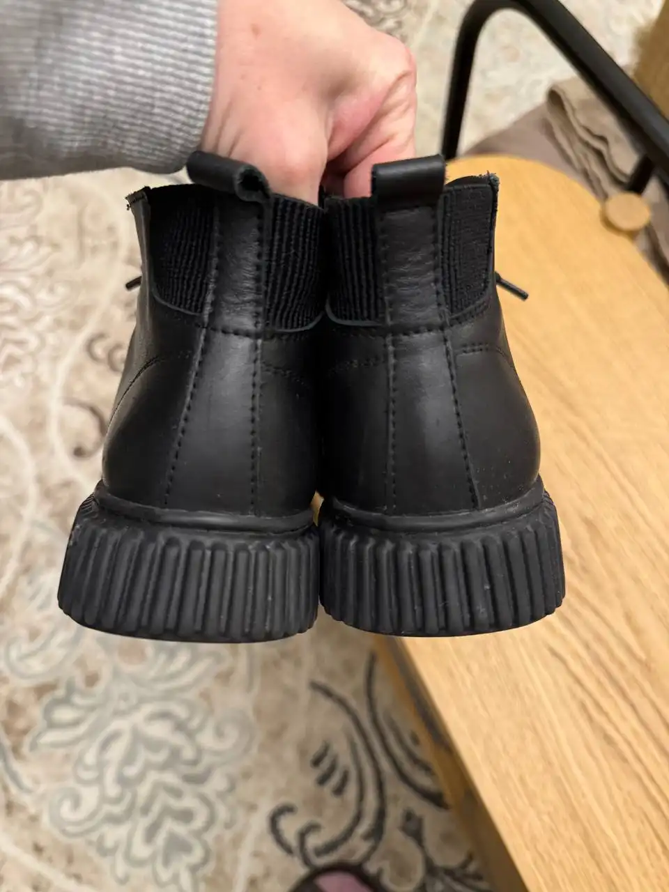 Зимние полуботинки из натуральной кожи