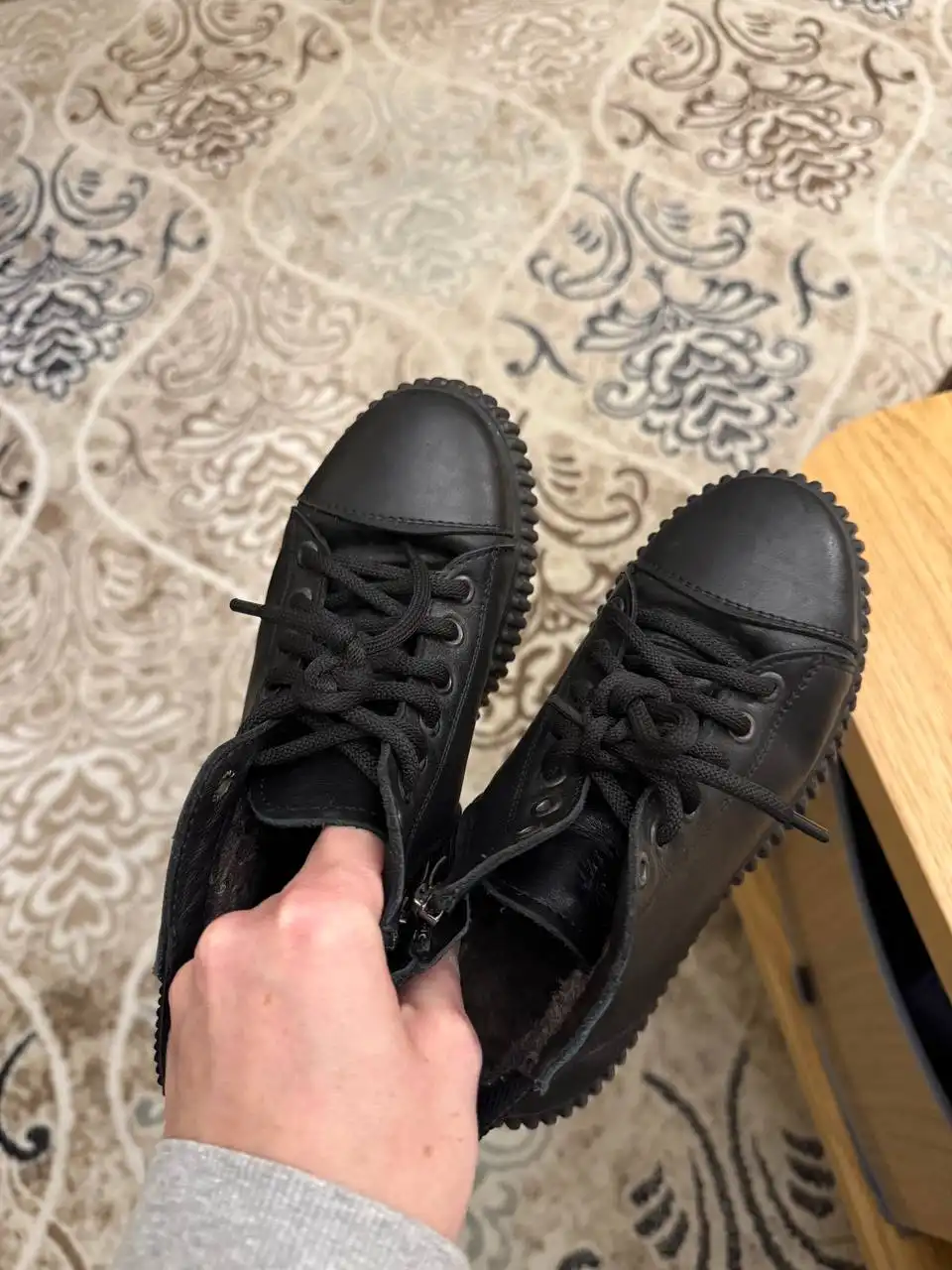 Зимние полуботинки из натуральной кожи