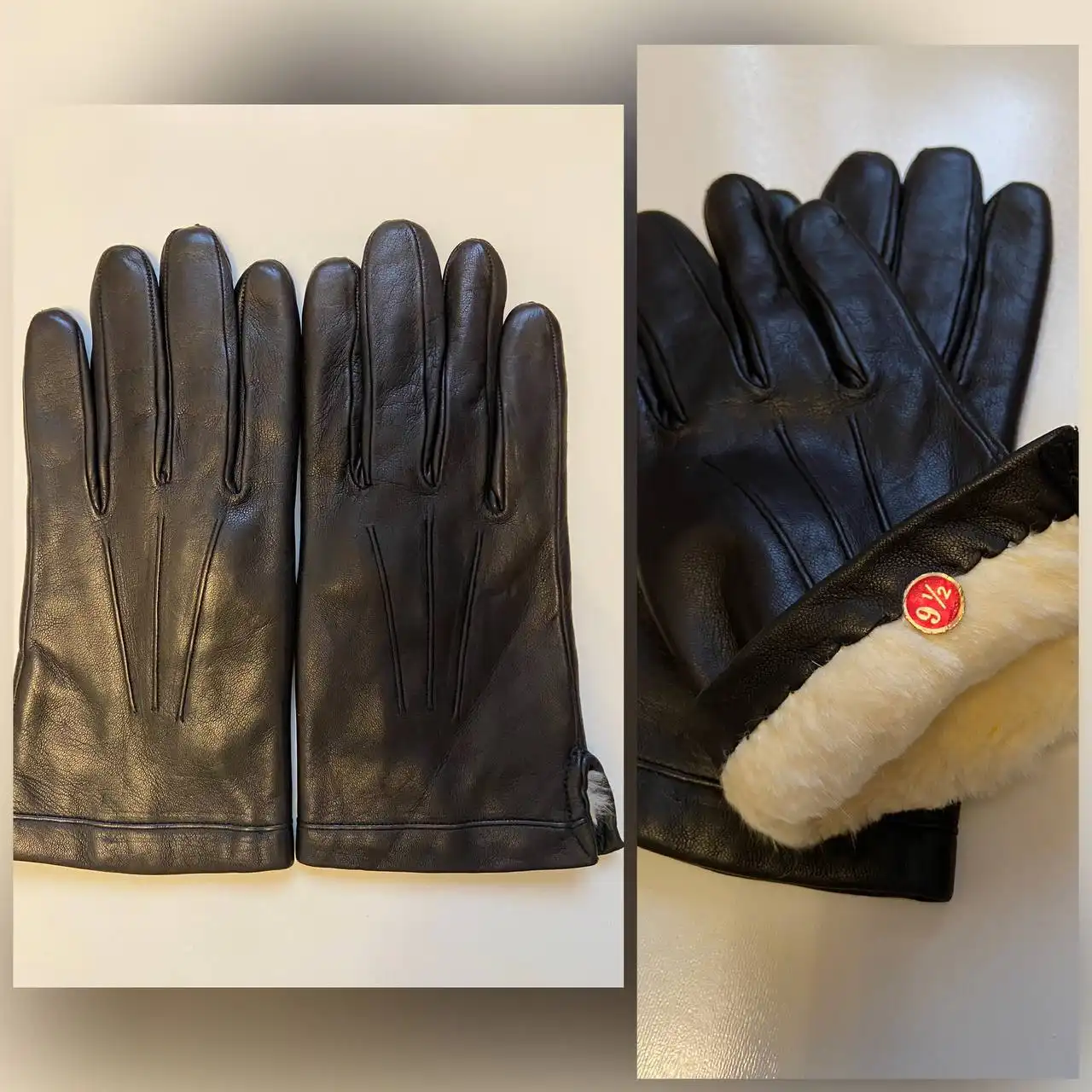 Мужские зимние перчатки из натуральной кожи с мехом