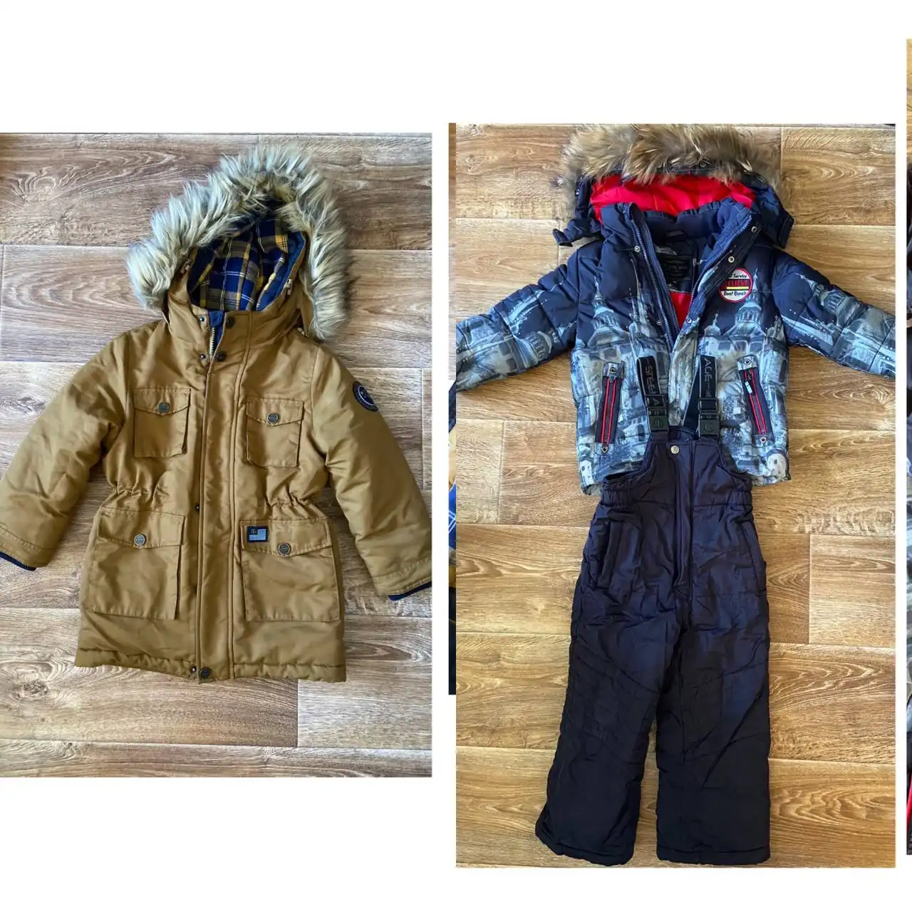 Детская зимняя одежда: утепленная парка и комплект Steen Age