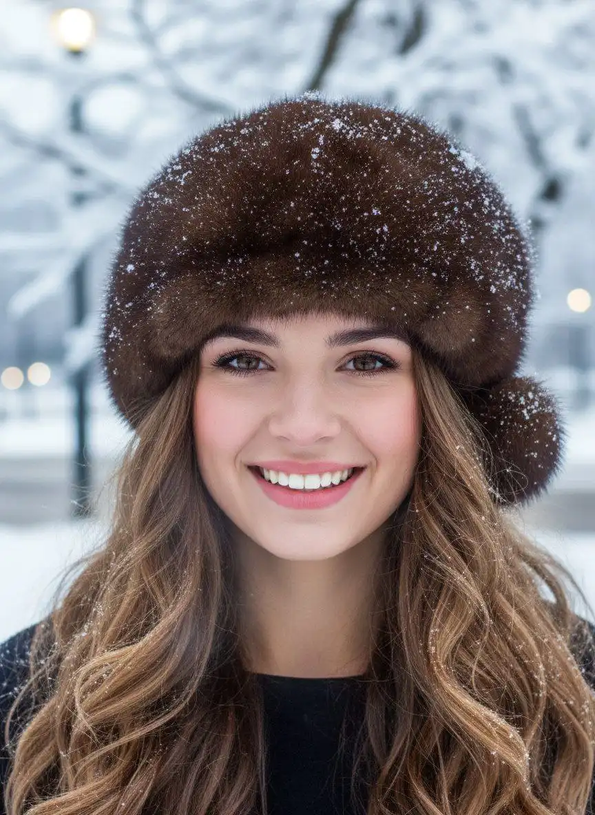 Шапка из натуральной норки, размер 58