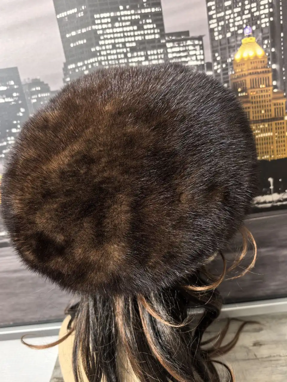 Шапка из натуральной норки, размер 58