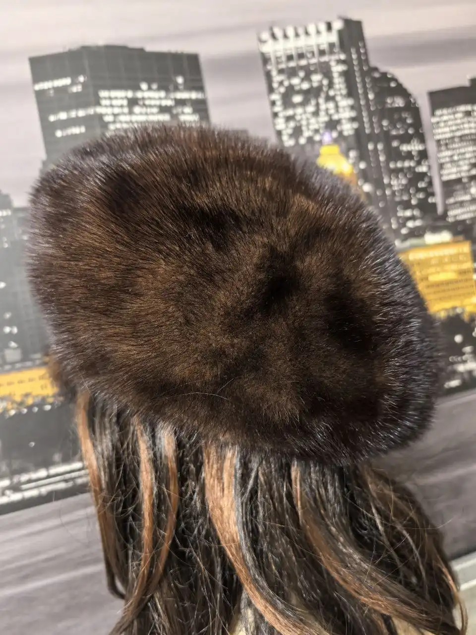 Шапка из натуральной норки, размер 58