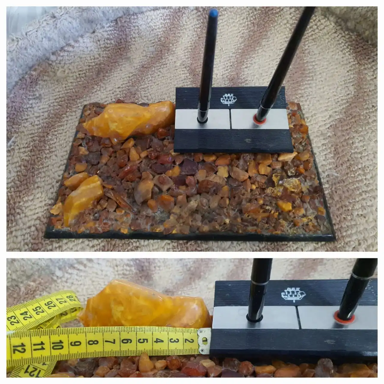 Винтажный письменный набор с янтарем