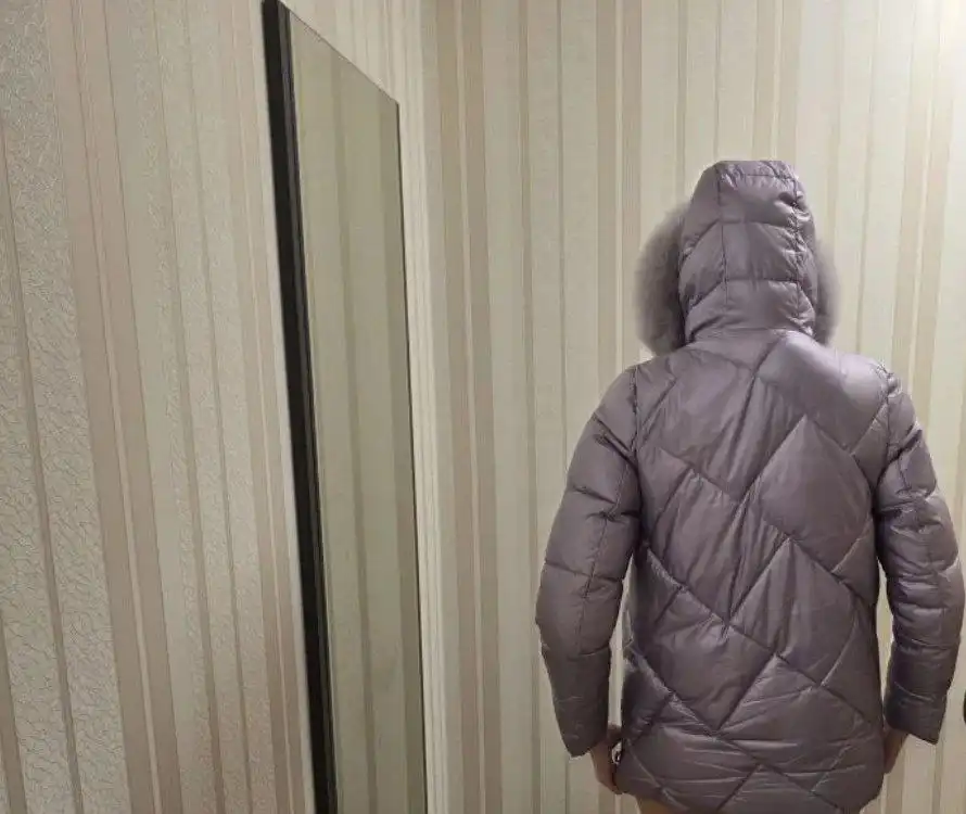 Зимняя куртка сиреневого цвета размер 44 (M)