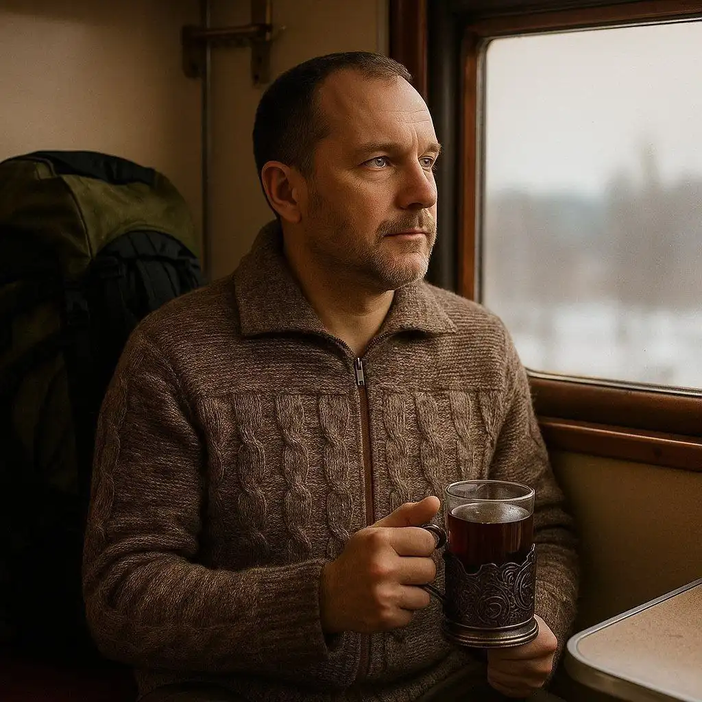 Мужской мохеровый кардиган меланж