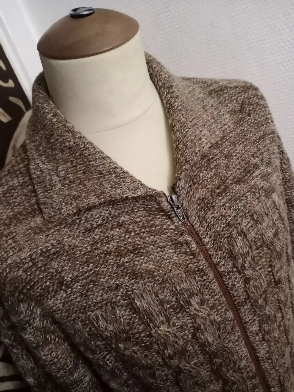 Мужской мохеровый кардиган меланж