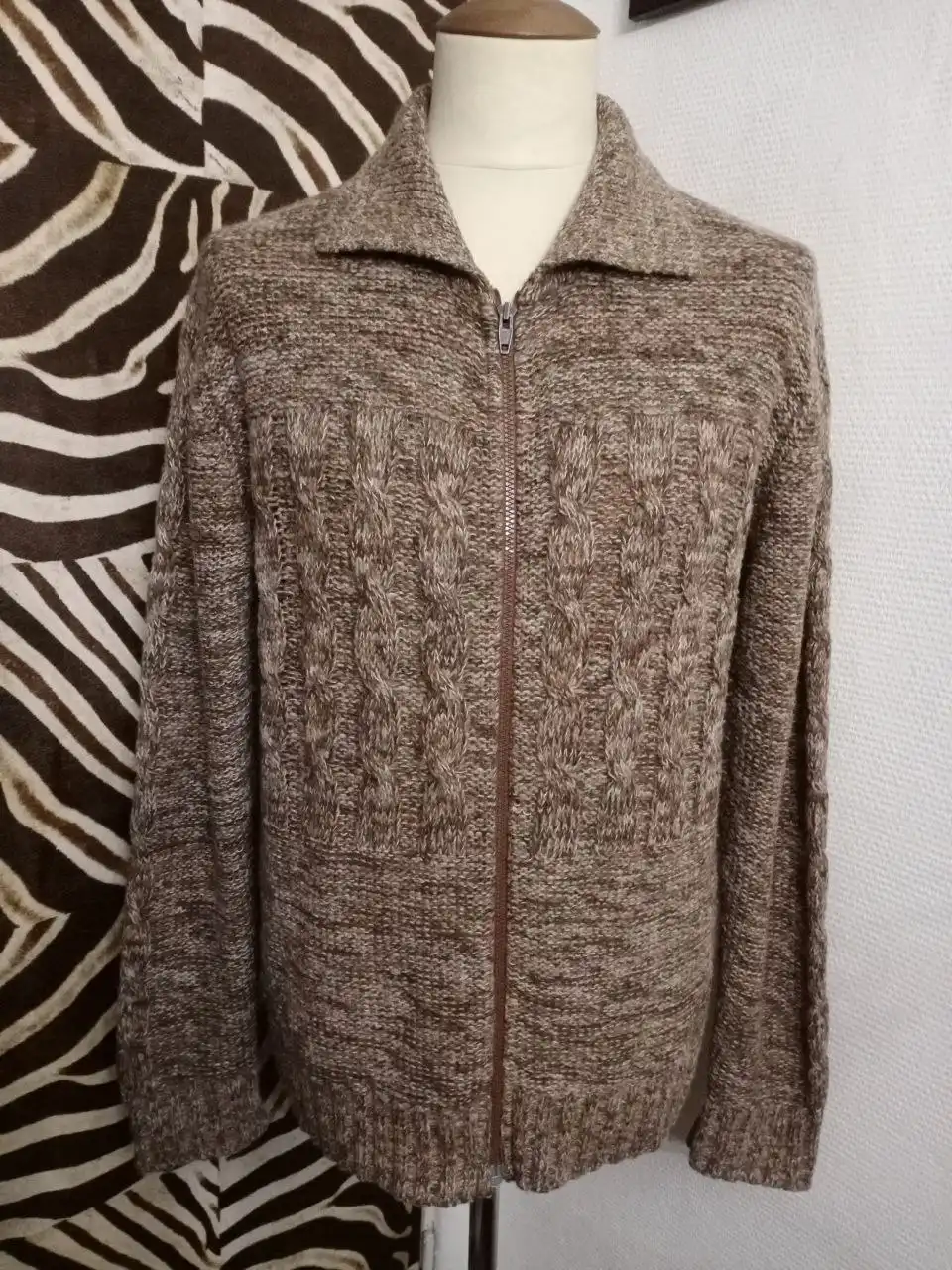 Мужской мохеровый кардиган меланж