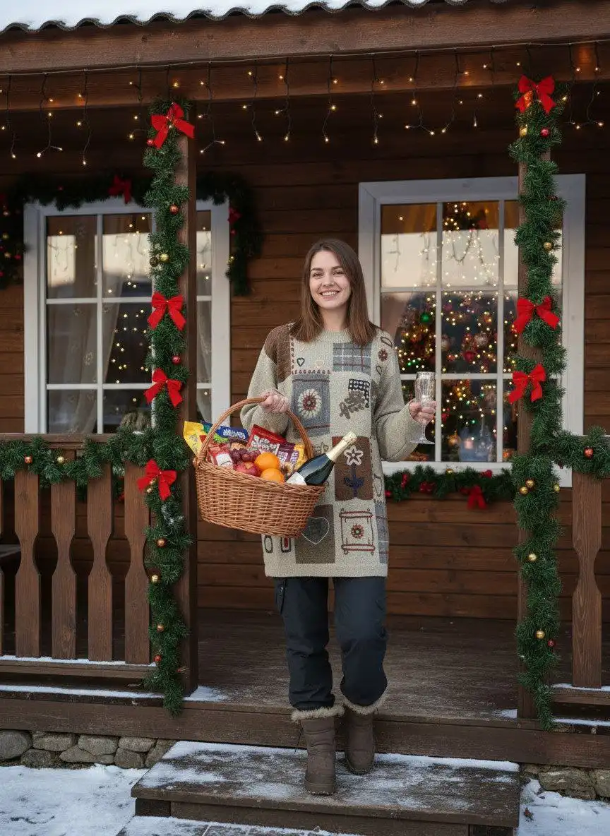 Джемпер в деревенском стиле пэчворк
