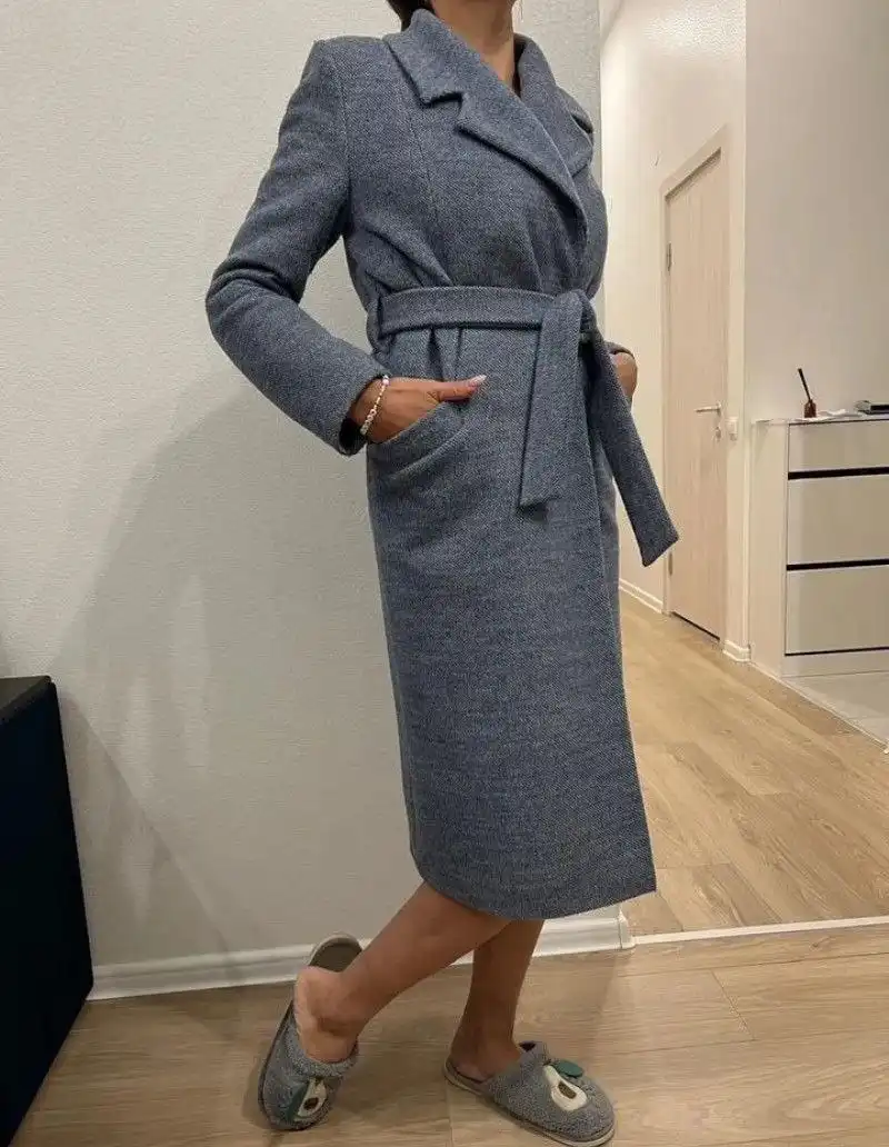 Пальто шерстяное с отстегивающимся мехом