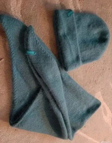 Шапка ручной вязки, шерсть с пухом - Одежда в Москва