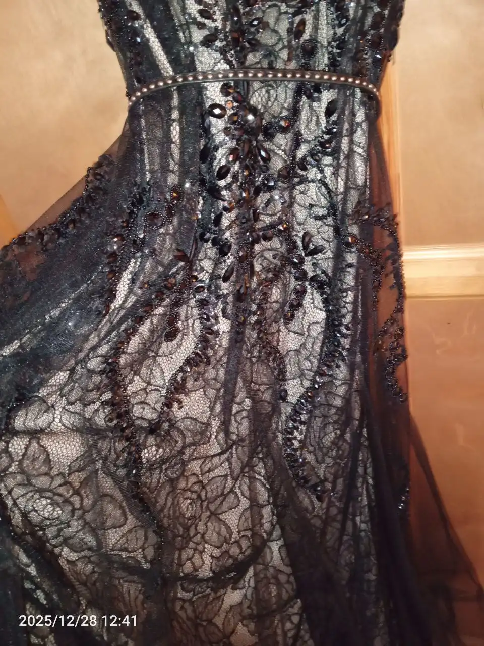 Вечернее платье черное кружевное 46-48