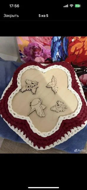 Вязанная корзинка с крышкой ручная работа - Рукоделие в Неизвестно