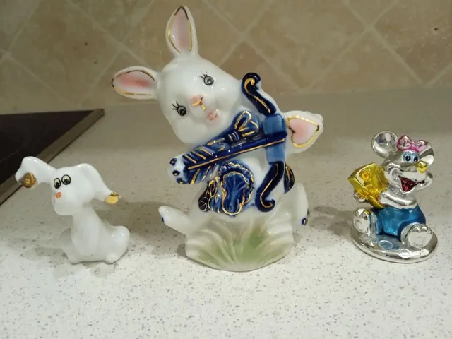 Статуэтки: Собака, Заяц, Мышь, Будда смеющийся - Куклы в Москва