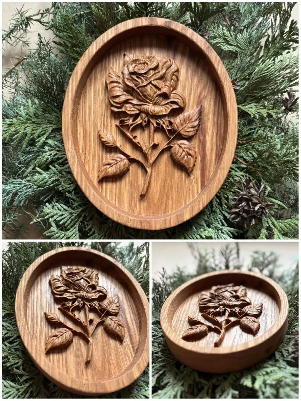 Подставка под горячее "Роза" из 100-летнего дуба - Кухонные принадлежности (Для дома и дачи) в Москва