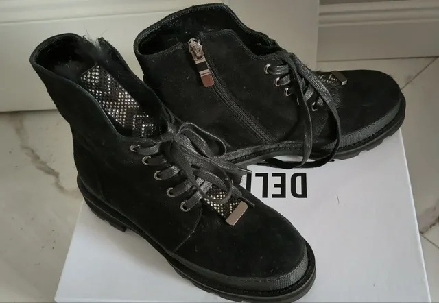 Ботинки новые замша, овчина, вощёные шнурки, размер 36-37 - Пальто в Коммунарка