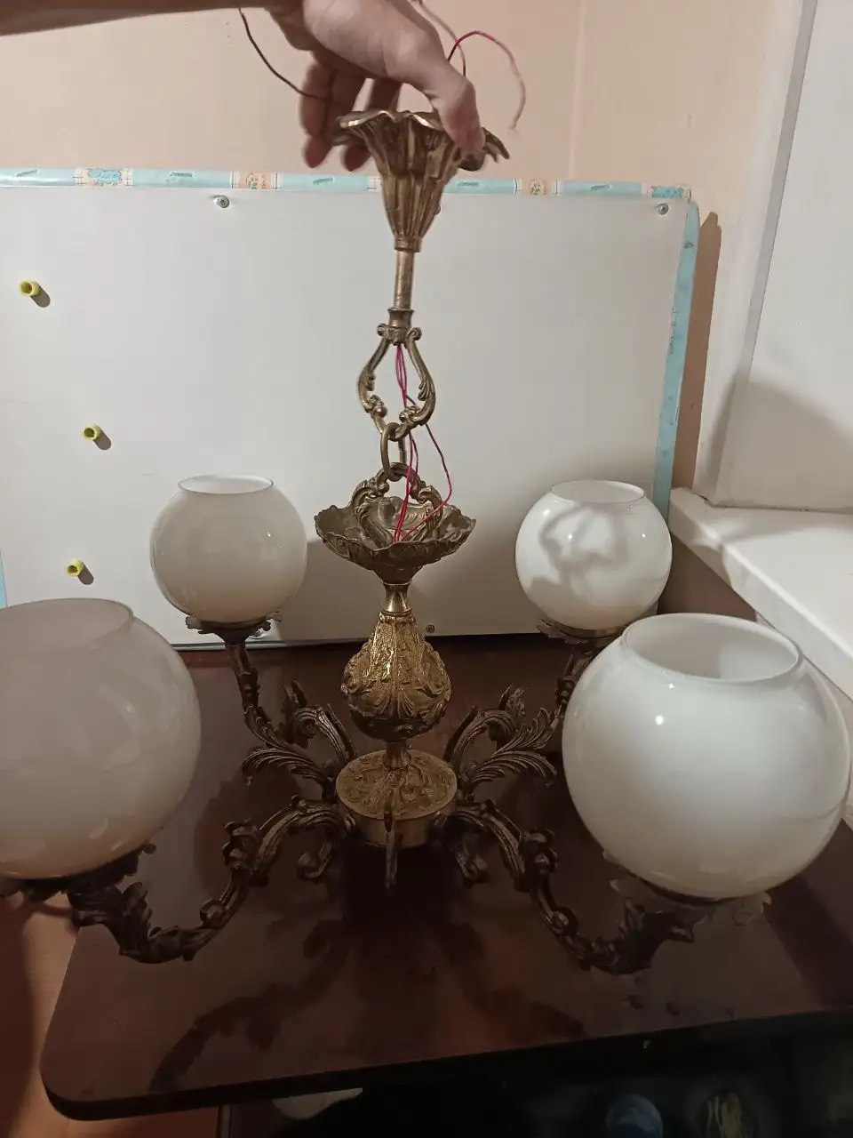 Бронзовая люстра четырёхрожковая - Освещение (Для дома и дачи) в Подольск