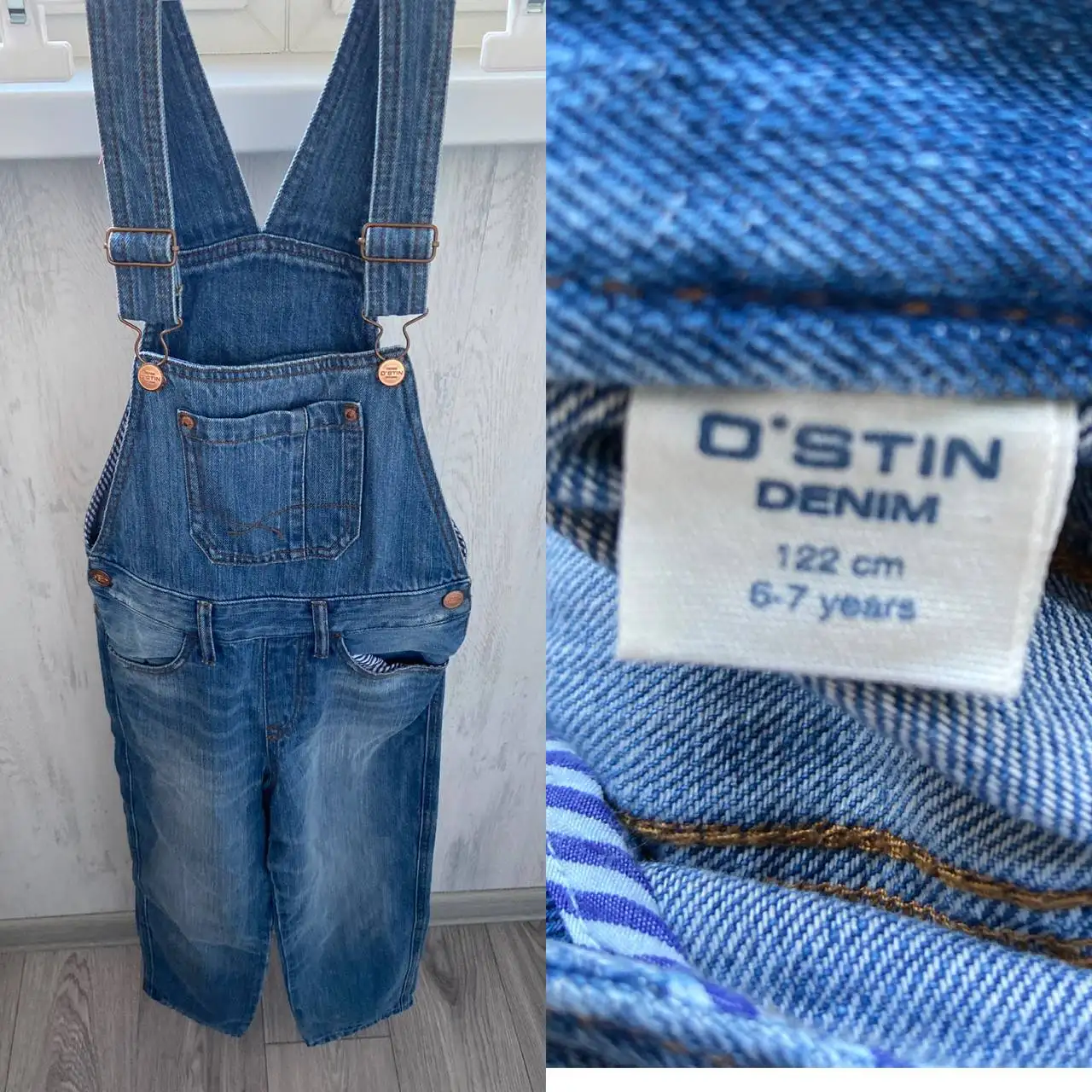 Комбинезон джинсовый для мальчика на рост 122 см - Детская одежда (Одежда) в Подольск