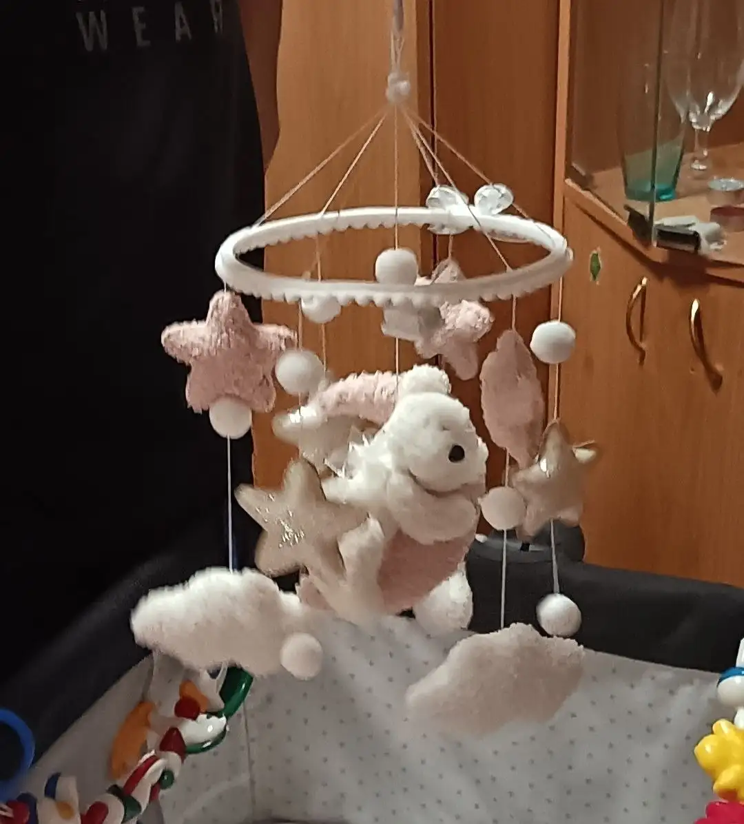 Держатель для мобиля с музыкальным блоком и мобиль из фетра - Мобили и держатели (Товары для детей) в Бутово