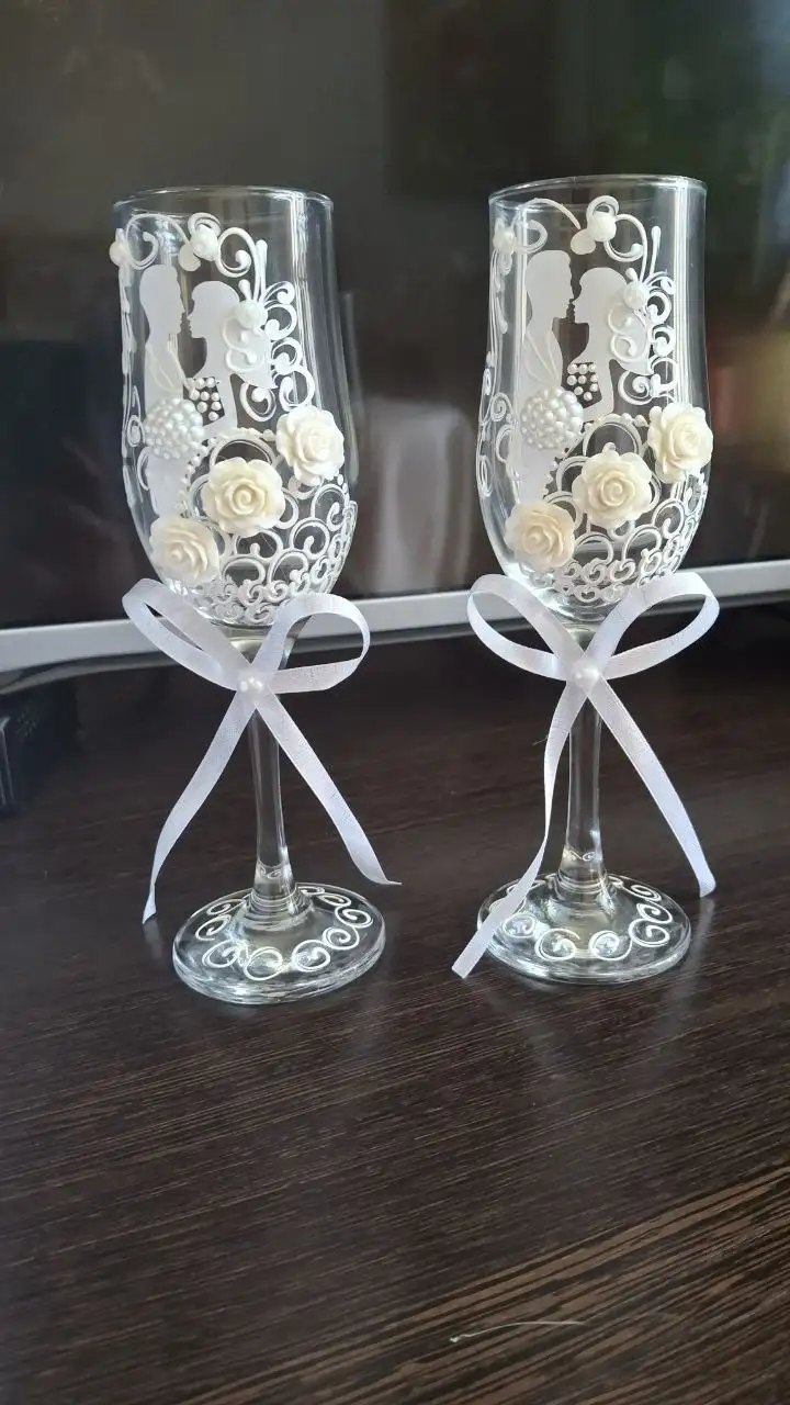 Свадебные бокалы и корзина для денег - Свадебные товары (Барахолка) в Бутово