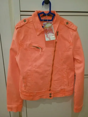 Джинсовая куртка женская размер 46, новая, ярко-оранжевый цвет - Подростковая одежда в Москва