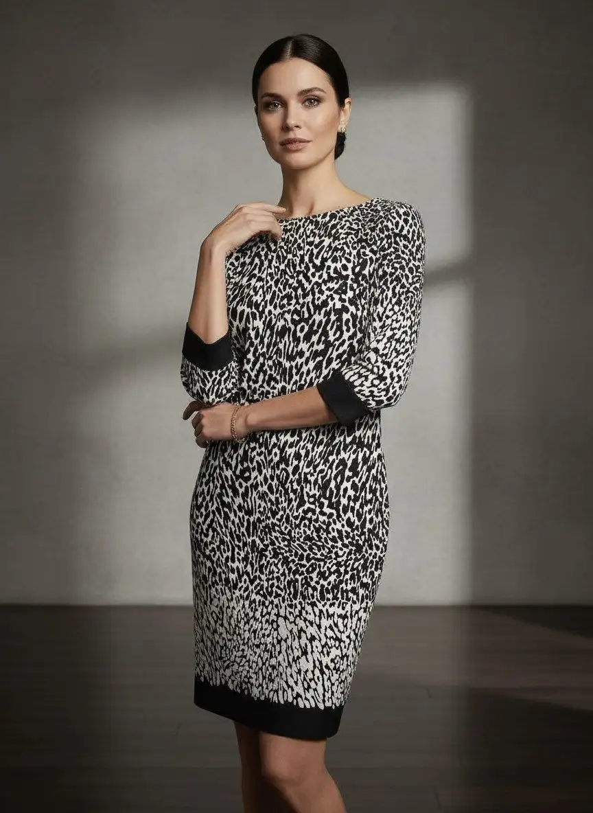 Платье с черно-белым принтом 44-46 - Платья (Одежда) в Сходненская