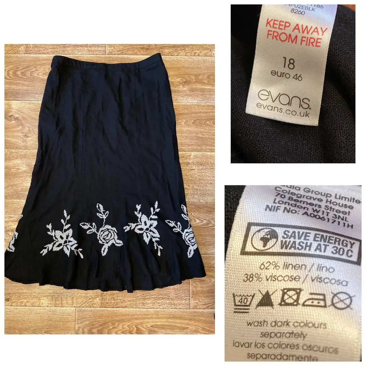 Юбка бренда Evans, размер 54-56, лён/вискоза - Женская одежда (Одежда) в Бутово