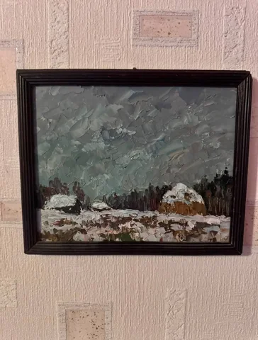 Картина маслом, Виктор Карягин, 1980 г. - Барахолка в Москва