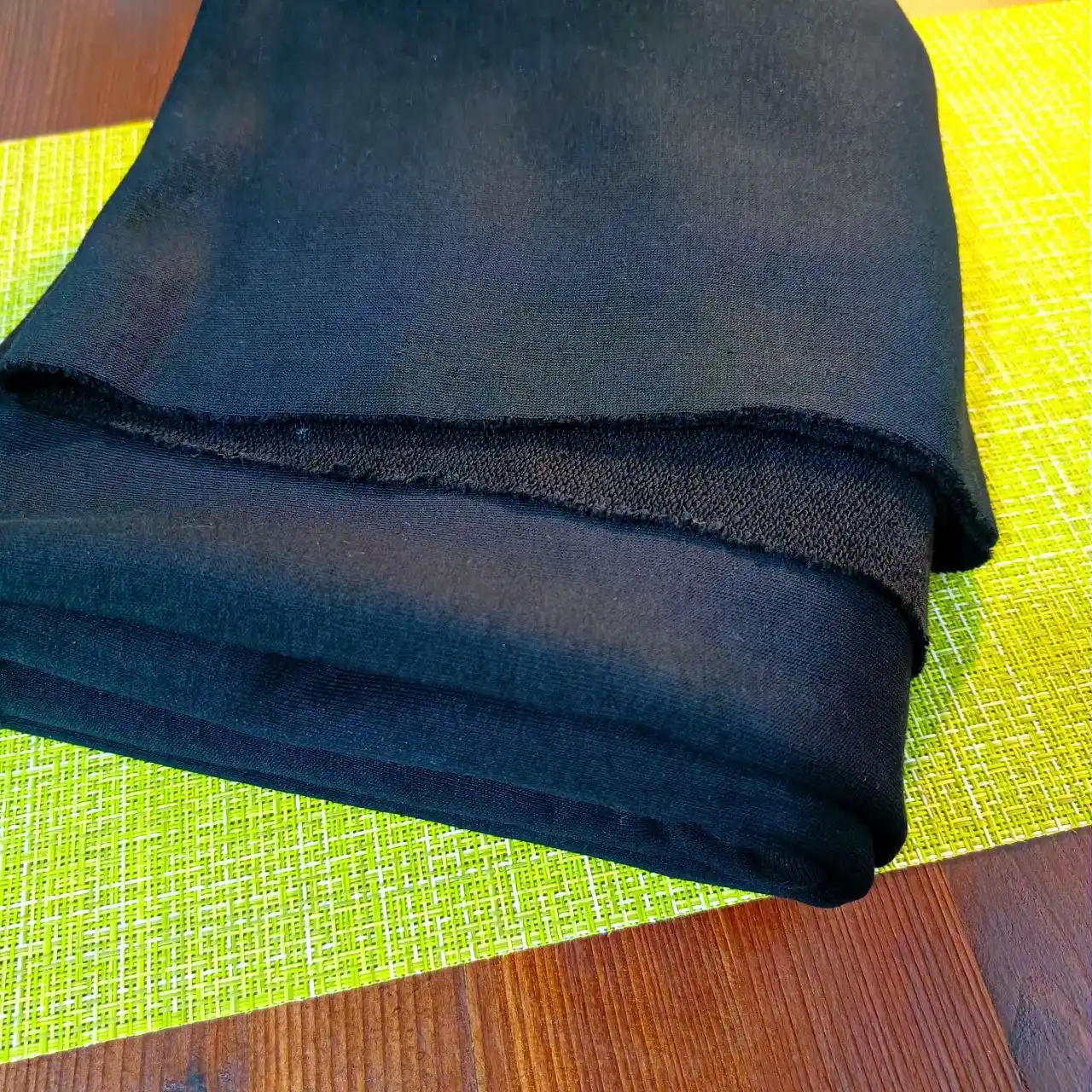 Ткань отрез трикотаж плотный трехнитка черный хлопок