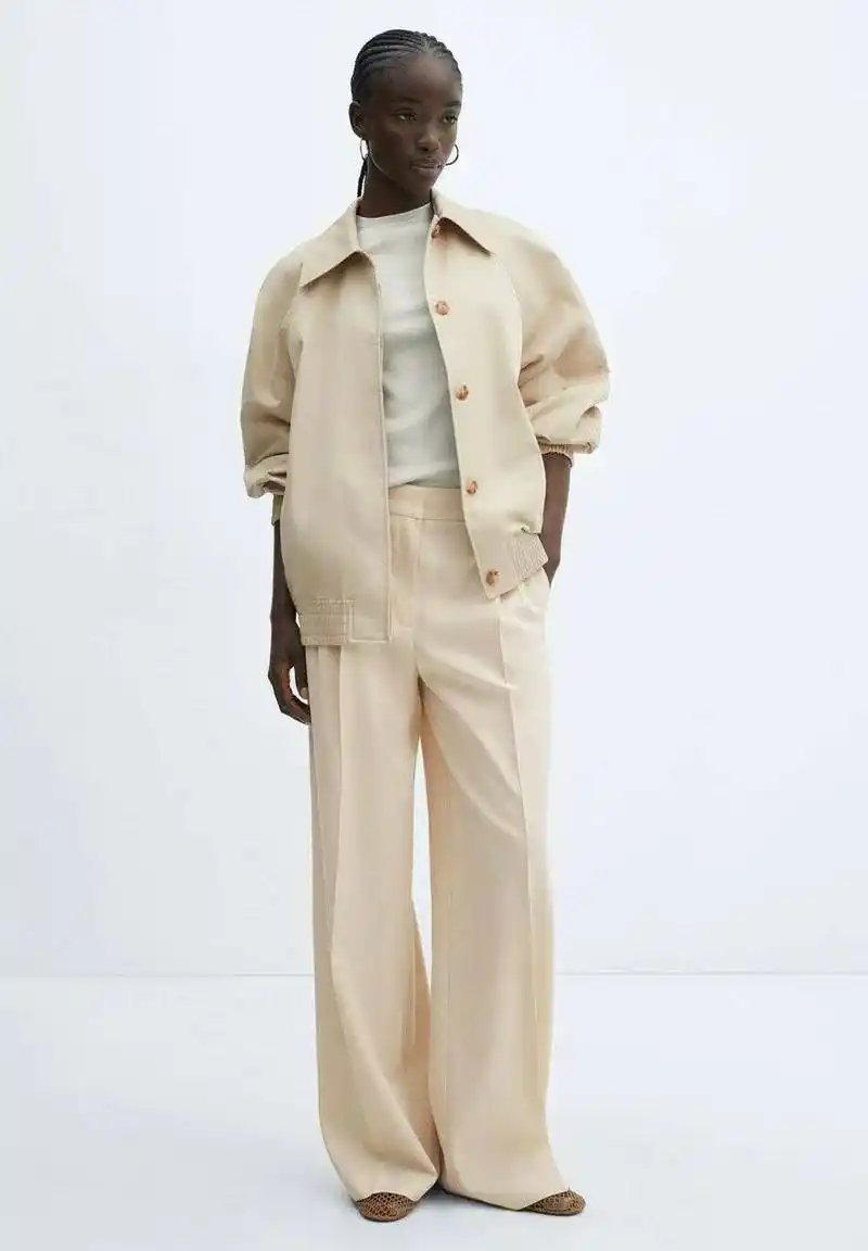 Куртка Mango Solito бежевого цвета