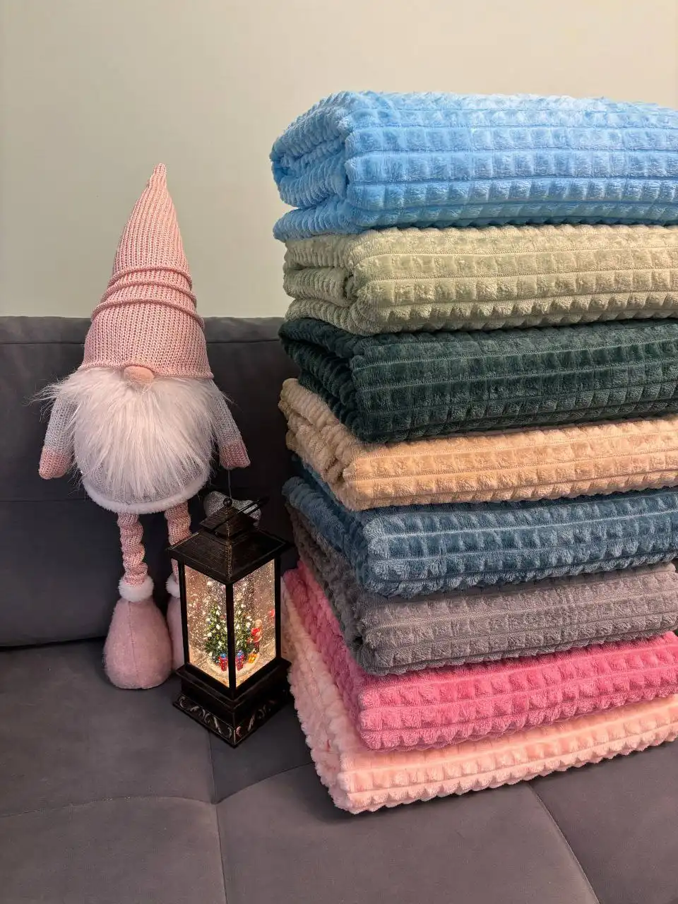 Плед кубик/ананас велсофт евро 200/220