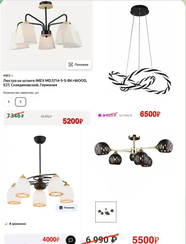 Распродажа люстр