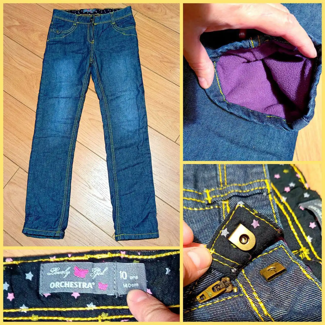Новые утепленные джинсы на девочку размер 140