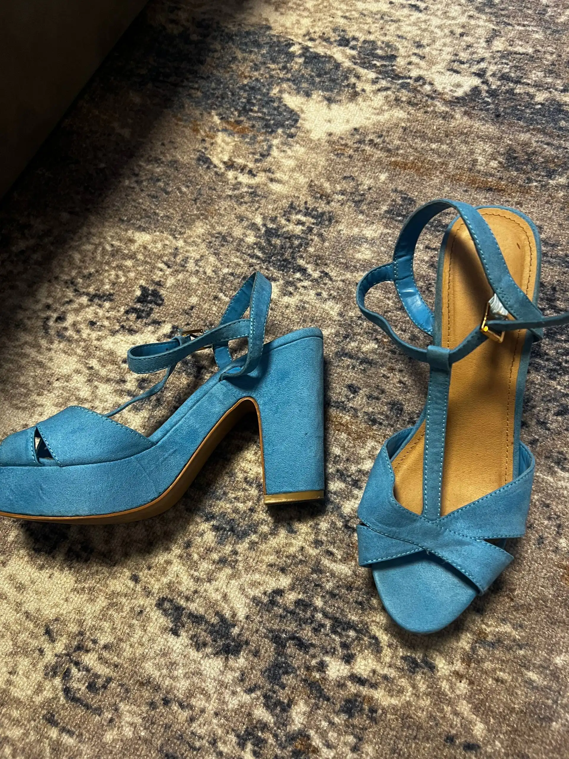 Женские туфли на каблуке 40 размера голубого цвета - Женская обувь (Одежда) в Мытищи